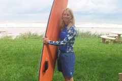 Kristina and surf board